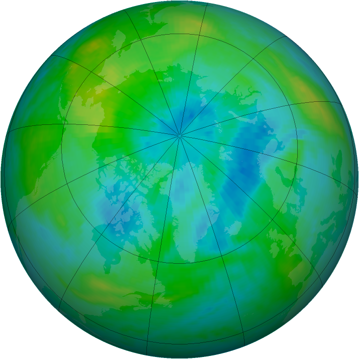 Arctic ozone map for 22 September 1981